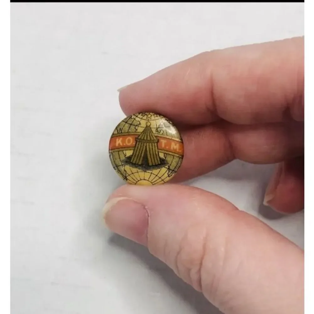 c1890‎ KNIGHTS OF THE MACCABEES KOTM insert metal lapel pin fraternal original